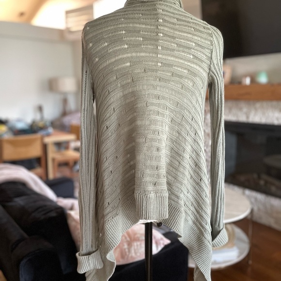Light mint green/gray open sweater sz XS - Picture 3 of 3